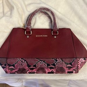 red michael kors bag
